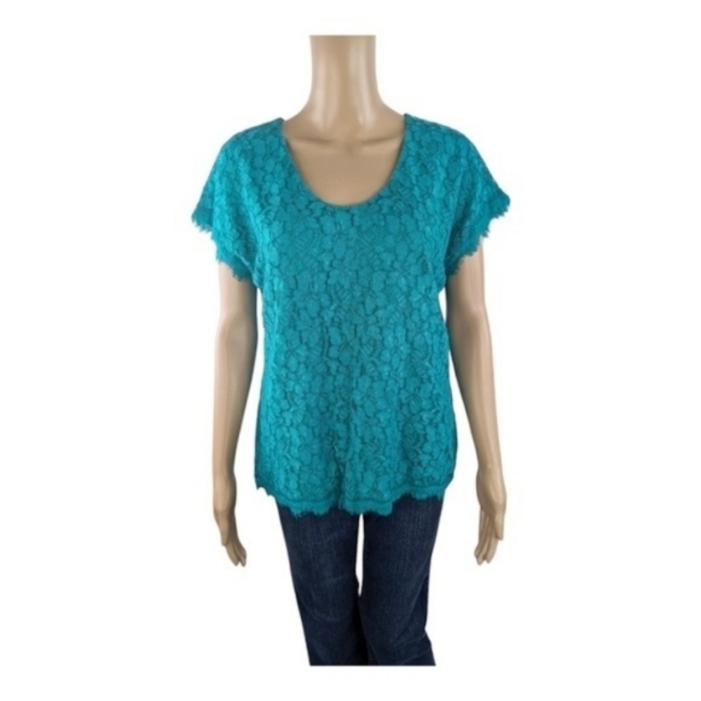 Diane von Furstenberg Green Cholula Lace Blouse S